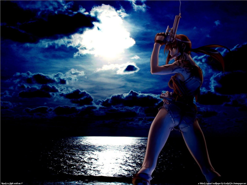 Black Lagoon, Anime, Revy (Black Lagoon), gun, 720P, holding, digital, character, female