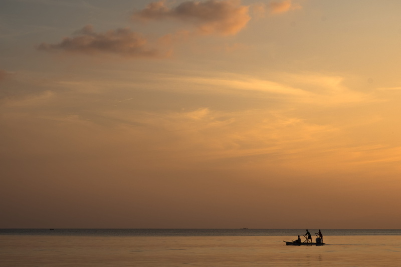 nature, india, boat, sailing, tranquility, alone, silhouette, andaman and nicobar islands, transportation, orange color, non-urban scene, open sea, empty