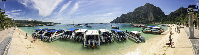 panorama, holiday, motorboat, ao nang, vacations, motorboats, travel, thai, krabi, thailand, paradise, sunny, beauty in nature, beach, travel destinations