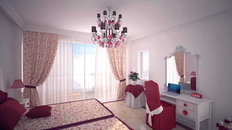 style, bedroom, desktop, chandeliers, dresser, curtains, now, 1080P, and now minimalist style, minimalist