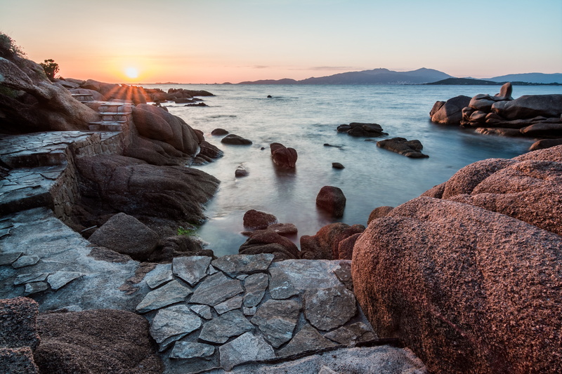 4K, nature, sea, Corsica, rock