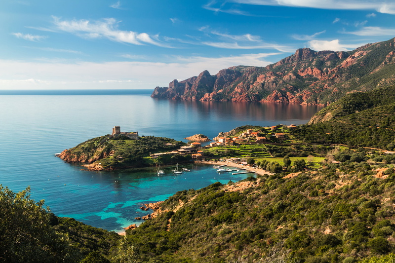 cliff, village, beauty In Nature, rocks, Corsica, scenics - nature, travel Destinations, seascape, plant, famous Place, brown, travel, sunlight, cultures