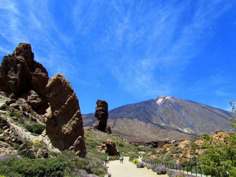 teide national park, volcano, non-urban scene, semi-arid, environment, rock - object, canary islands, cloud - sky, 2K, 3718 meter, eroded, no people, solid