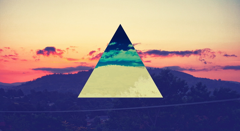 scenics - nature, outdoors, tree, mountain, triangle, travel destinations, geometric shape, digital, multi colored, hdr, sky, Instagram, Nashville, Abstract