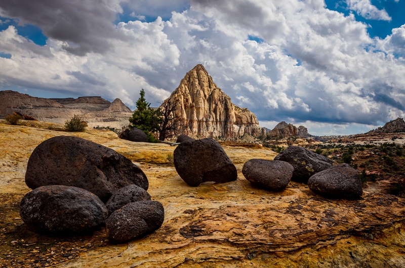 stones, 1080P, pyramid, clouds, mountains, the sky