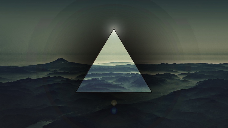 pattern, 1080P, Light, shape, pyramid shape, sky, scenics - nature, digital composite, mountain, tranquility, idyllic, geometric shape, tranquil scene