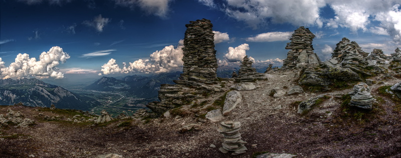 4K, stones, the sky, clouds, mountains, pyramid