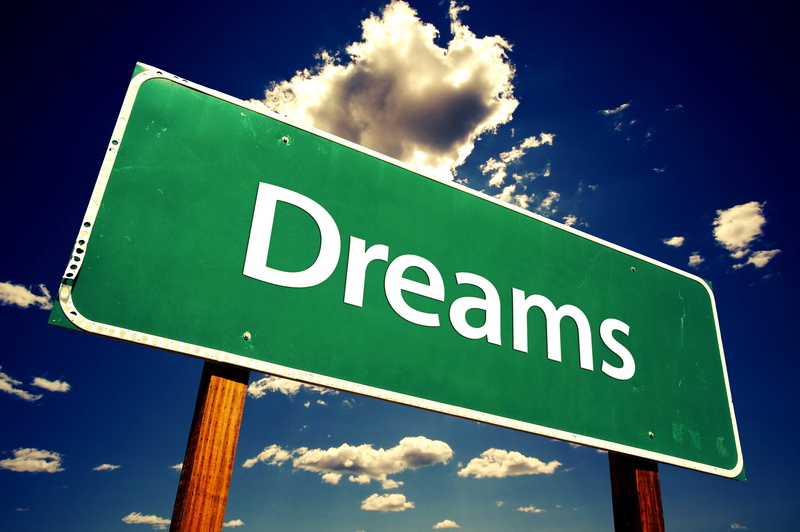 direction, road, blue, cloud - sky, green color, communication, information, text, sign, low angle view, no people, guidance, signs, dreams, clouds, western script