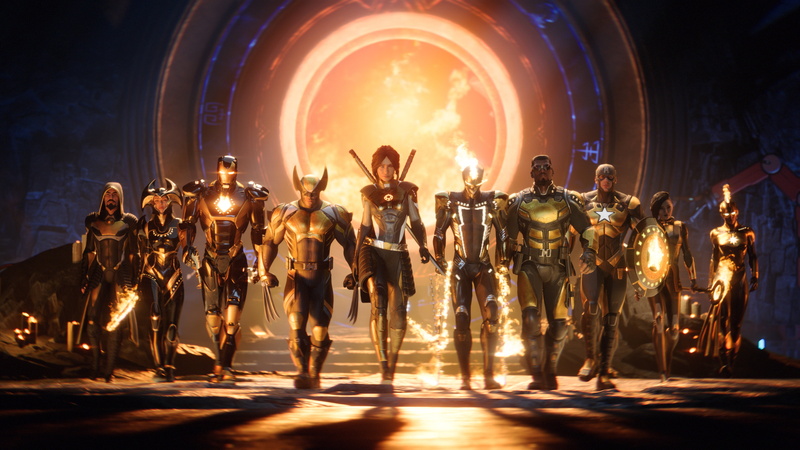 video game art, Captain America, 4K, Marvel Comics, 4K, Ghost Rider, Iron Man, Wolverine, Midnight Suns, Marvel Midnight Suns