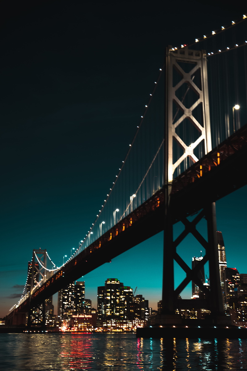 sky, waterfront, reflection, engineering, bridge, connection, outdoors, long, bridge - man made structure, 5K, building, nature, architecture, color, united states