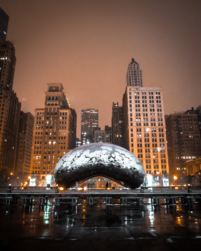the bean, tourist attraction, skyscraper, office building exterior, sky, chicago, financial district, bean, architecture, no people, cloud, building exterior