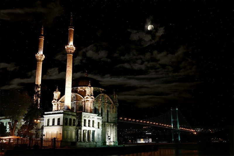 Istanbul, turkey, Mosques, Bosphorus, 480P, night, Ortaköy Mosque, stars