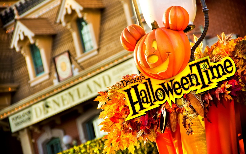 house, decoration, pumpkin, Halloween, Mickey Mouse, 1080P, leaves, Disneys Helloween Time, corn