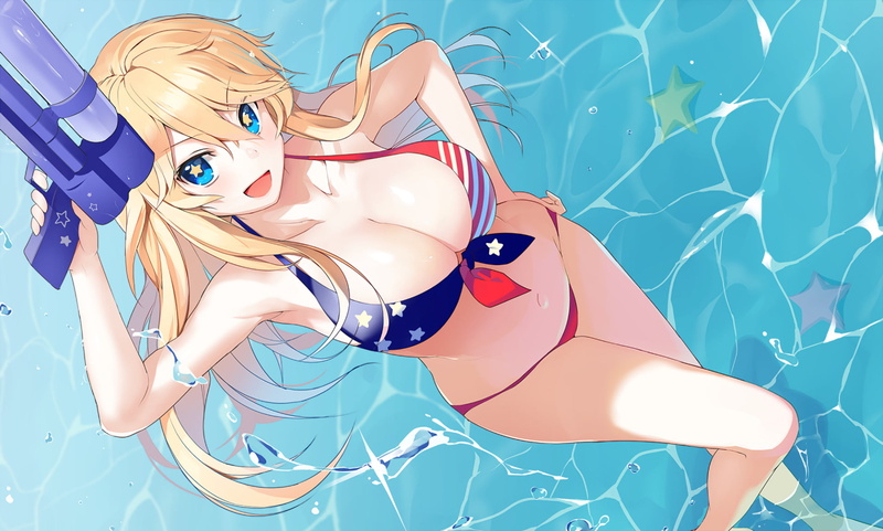 still life, blue, art and craft, toy, nature, beauty, Anime, white color, indoors, human representation, 1080P, Iowa (Kancolle), close-up, no people, representation
