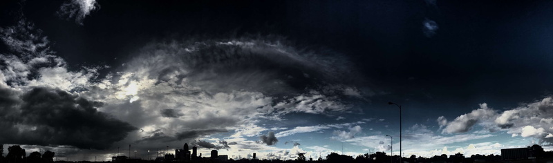 sky, clouds, power in nature, panoramic, blue, storm cloud, beauty in nature, ominous, no people, silhouette, iowa, des moines, dark sky, night, cloud - sky