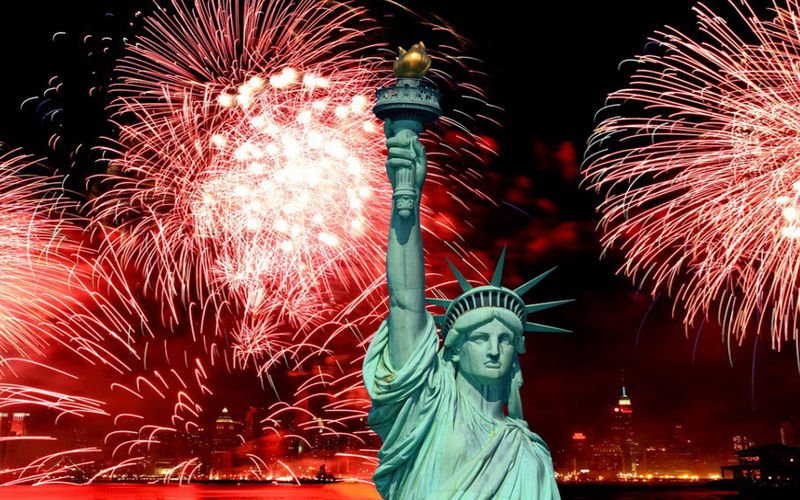 travel destinations, firework, architecture, 4K, computer, th, sparks, firework display, human representation, fireworks, night, statue, light
