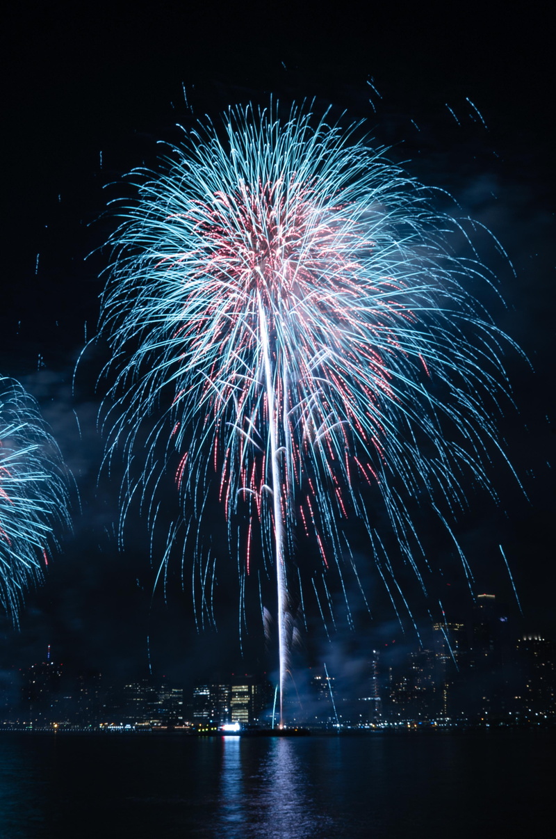 nature, firework, water, firework display, long island city, exploding, sky, long exposure, no people, firework - man made object, arts culture and entertainment