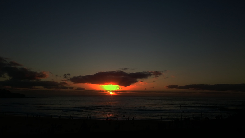 copy space, Sun, coast, Ocean, nature, scenics - nature, outdoors, land, bondi, horizon over water, sky, cloud - sky, orange color, 4K, tranquility, Bondi Beach