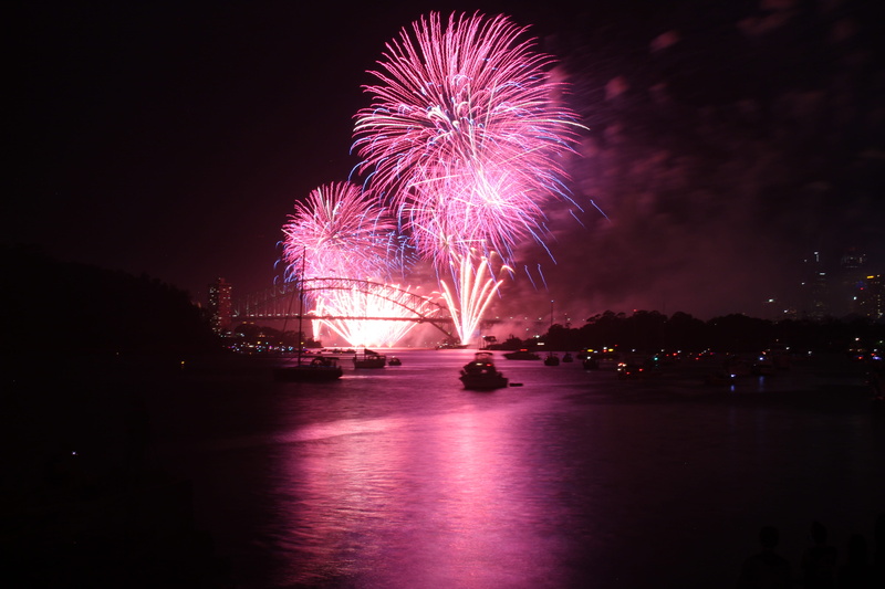 harbour bridge, new years eve, motion, no people, event, pink, sydney, city, water, long exposure, firework, harbour, glowing, architecture, firework display