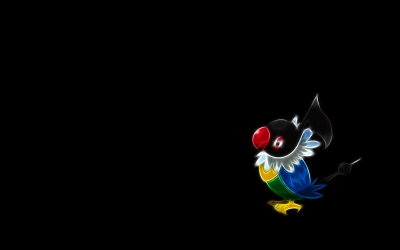 illlustration, 1080P, black, black background, blue, minimalism, background, bird, chatot, green