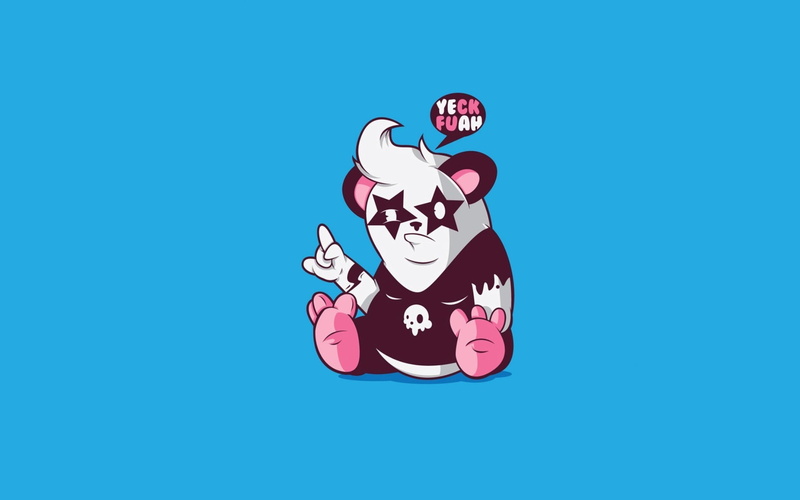 Panda, the inscription, food and drink, one person, human representation, drink, communication, blue, fun, representation, illlustration, food