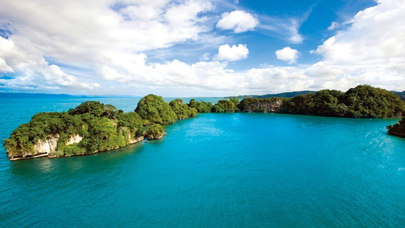 park, water, dominican, hills, skies, islands, plants, turquoise, 720P, clouds, sea, republic, nature, white, national, oceanscape, landscapes, green