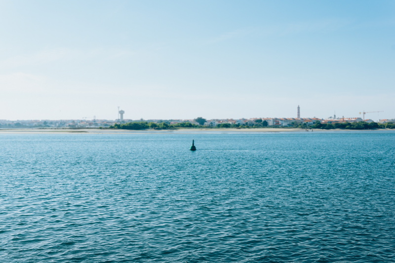 rippled, nature, oceanscape, aveiro, ocean, architecture, building exterior, water, sea, sky, sailboat, clear sky, blue, built structure, 5K, day, portugal