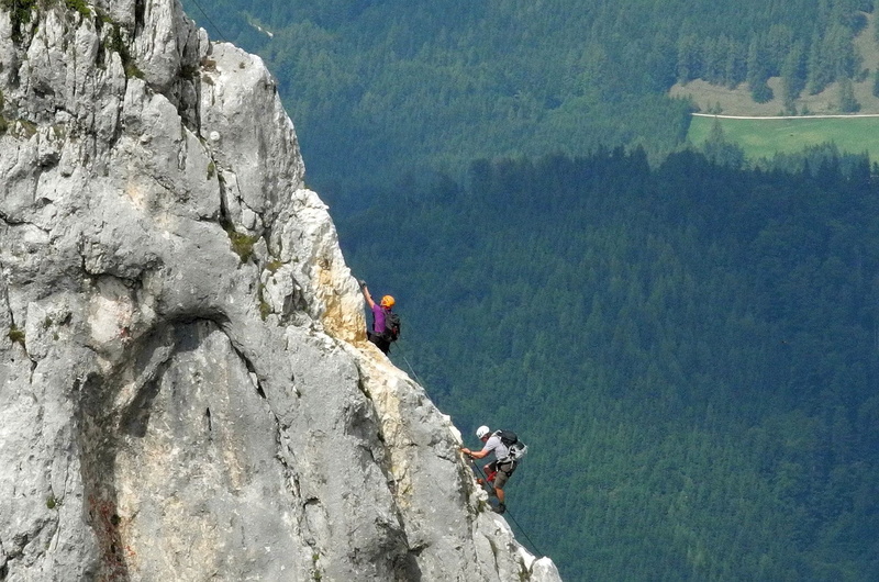 rock, solid, leisure activity, group of people, adventure, men, mountain range, people, mountain feuerkogel, steep slope, day, nature, real people, austria