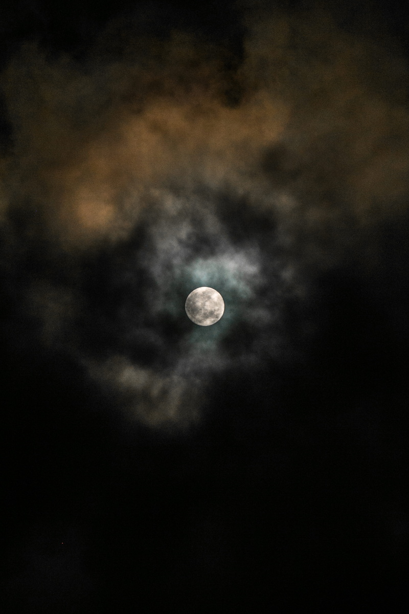 idyllic, harvest, circle, outdoors, haze, halloween, heaven, planet, tranquility, blue, eclipse, howl, sky, full moon, clouds, cloud - sky, space exploration