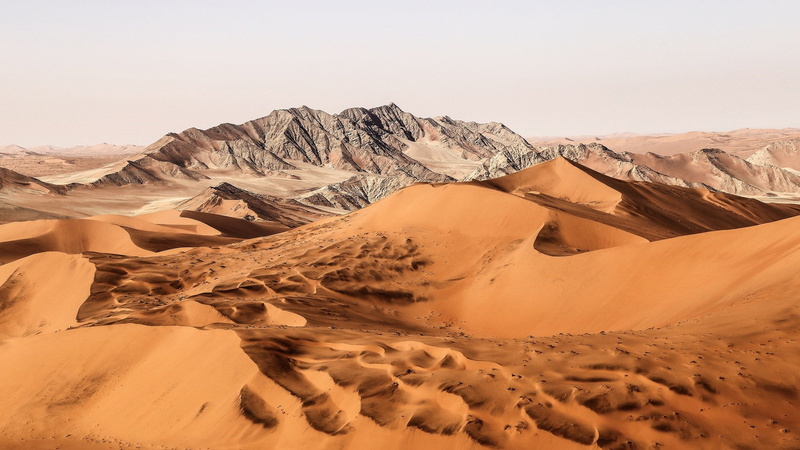 desert, geology, dune, sand, tranquility, semi-arid, climate, mountain, remote, tranquil scene, arid climate, nature, badlands, beauty in nature, sky, scenics - nature