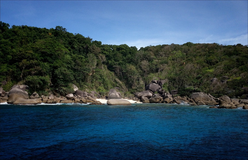 blue, summer, sky, 1080P, island, solid, tree, rock, beach, tropical Climate, nature, coastline, scenics - nature, tranquil scene, sea, beauty in nature