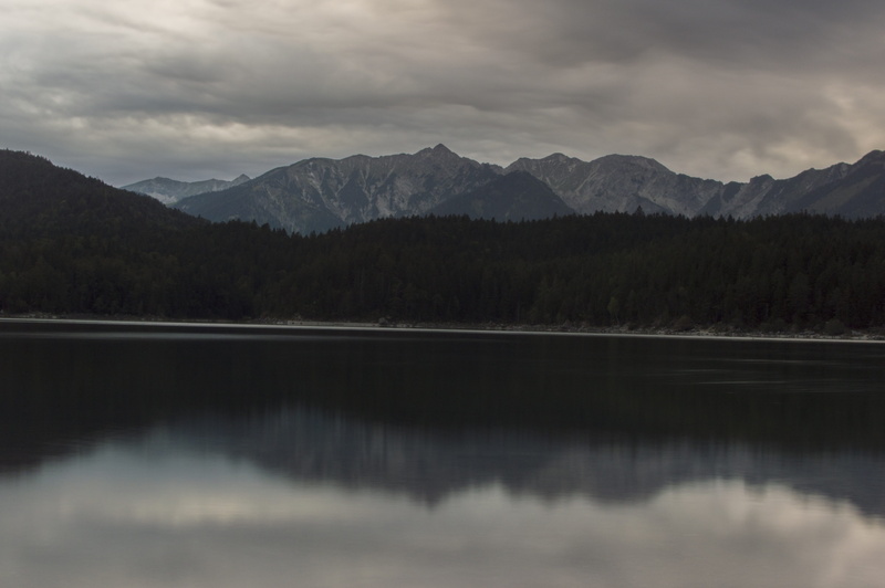 tree, evening sky, water reflection, mountain range, twilight, reflection, bavaria, mountain peak, water, tranquility, lake, landscape, non-urban scene