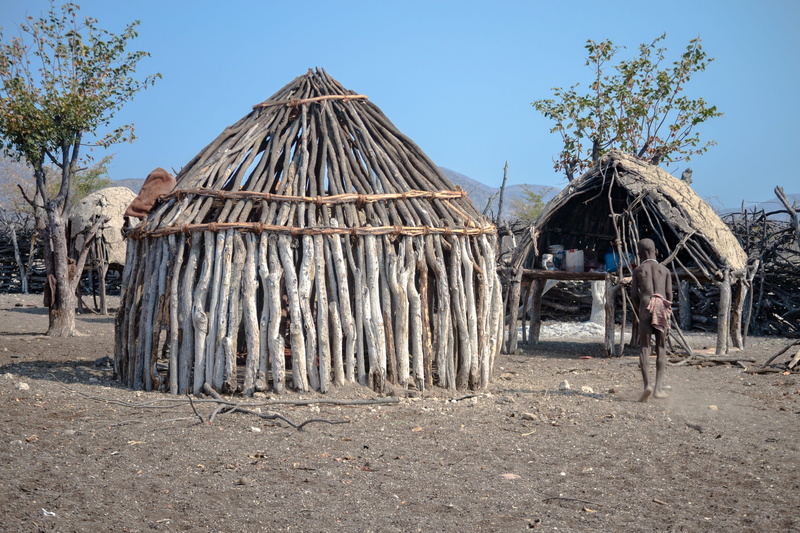 thatched roof, waterfall epupa, hut, village, traditional, people, namibia, africa, architecture, day, nature, wood - material, outdoors, field, landscape