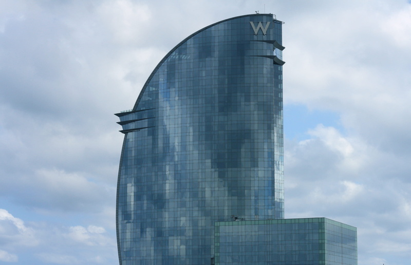 architecture, city, day, building exterior, low angle view, clouds, office, 2K, glass - material, building, no people, sea side, sky reflections, tower