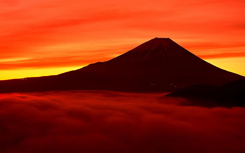 mount, 3d and abstract, 1080P, beauty, volcano, fiji, japan, mountain