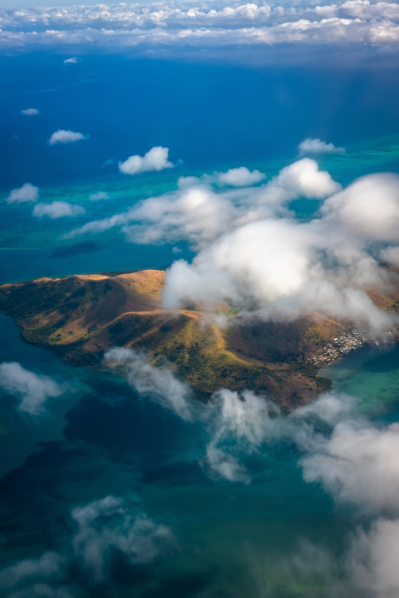 nature, mountain range, aerial view, bird, drone, tranquil scene, fiji island, landscape, non-urban scene, idyllic, water, sky, cloud, 5K, fiji, turquoise colored