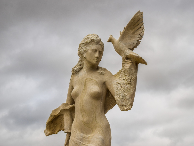 female likeness, statue, sculpture park, sky, nature, cyprus, history, Sculpture, Aphrodite, no people, the past, music, art, representation, creativity