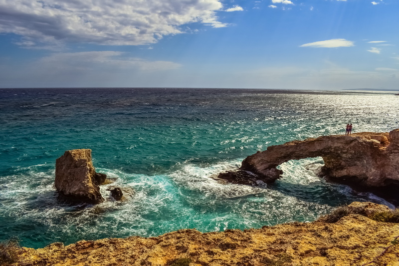 tranquil scene, nature, horizon, no People, sunbeam, rock, Ayia Napa, Bridge, cliff, blue, wave, Cyprus, lovers bridge, day, scenic, light, landscape, idyllic