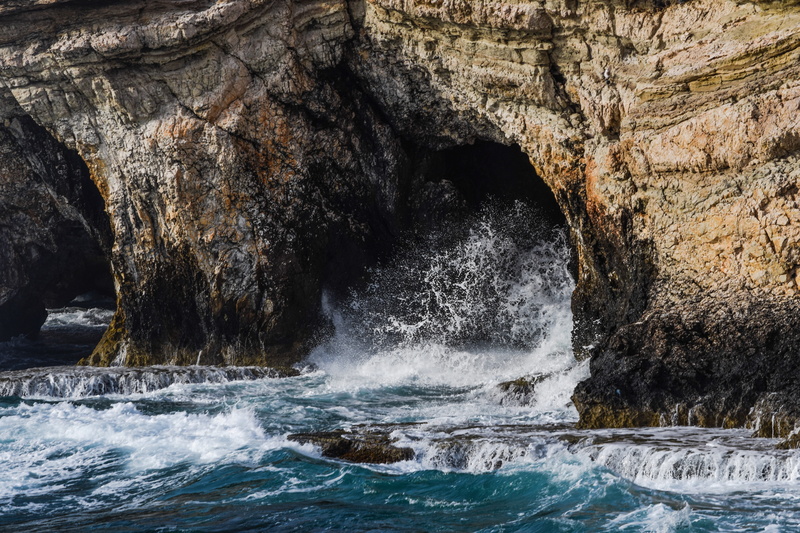 motion, day, travel, cyprus, solid, water, falling water, nature, waves, splashing, 5K, rock - object, no people, scenics - nature, outdoors, flowing
