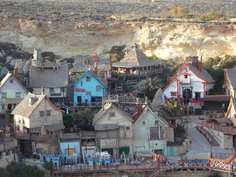 house, 4K, popeye village, town, village, place of worship, location, popeye, spirituality, outdoors, famous Place, architecture, religion, wooden houses