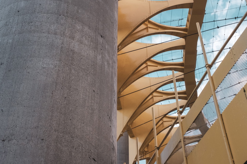 arch, sunlight, disrepair, steps and staircases, metal, flushing meadow corona park, urban, day, 5K, building exterior, window, spiral staircase, nature