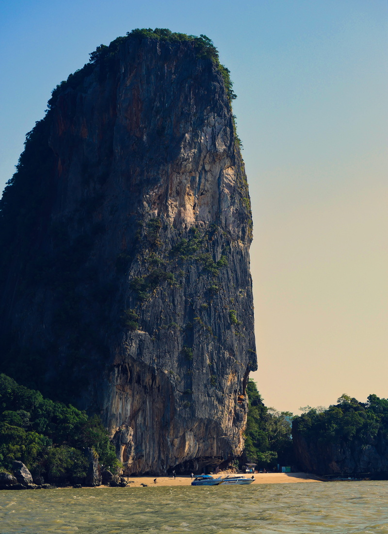 traveling, travel, rock, ao phang nga national park, backpacking, cliff, 4K, island, nature, stack rock, day, boat, tranquility, james bond island, scenics - nature