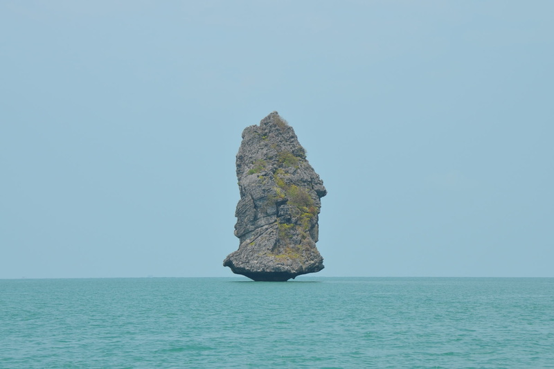 beauty in nature, no people, stack rock, blue, clear sky, koh samui, rock formation, landscape, nature, solid, waterfront, ocean, tranquility, scenery