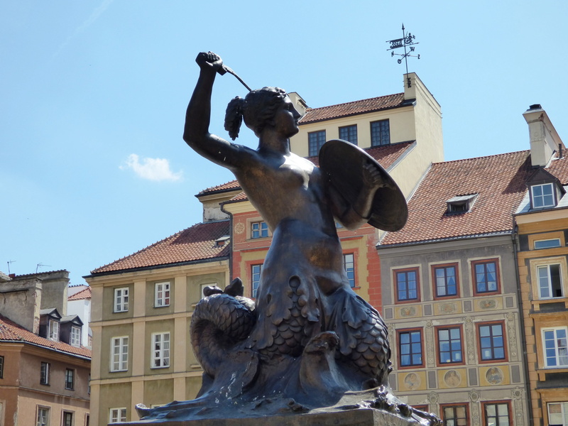 representation, art and craft, Siren, Fountain, rising, building, monument, craft, day, low angle view, the statue, Shield, the glory of the, building exterior