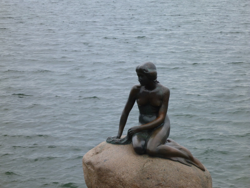 copenhagen, statue, sitting, nature, rock, young adult, men, mermaid, motion, three quarter length, lifestyles, outdoors, 4K, day, solid, rock - object