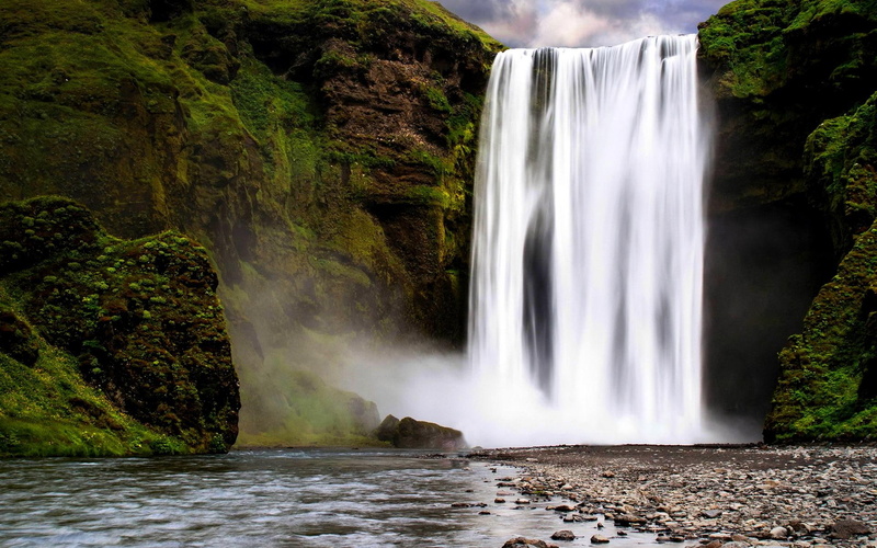 water, falls, 1080P, mountain, great, nature and landscapes, rock, river, waterfalls, forest