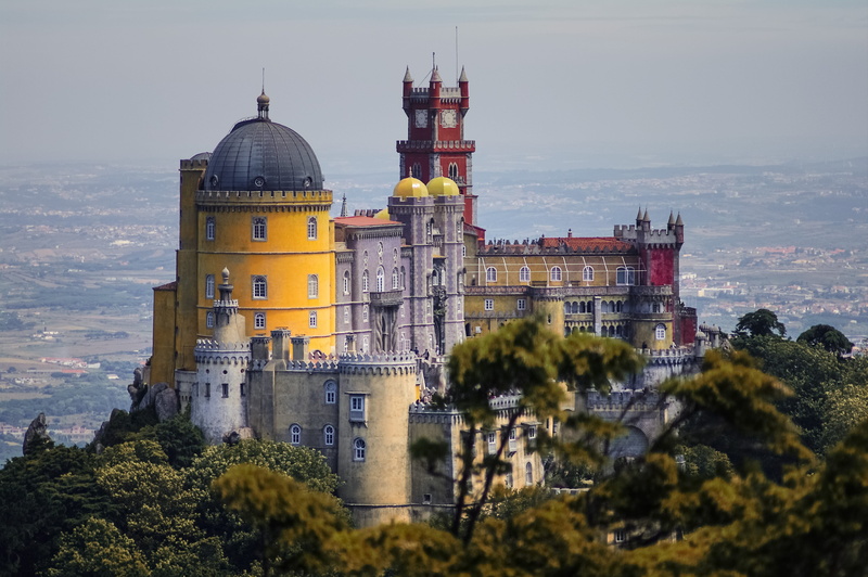 outdoors, travel destinations, dome, history, religion, portugal, architecture, tree, building exterior, belief, castle, tourism, sky, no people, spirituality