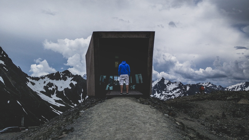 mountian, male, mountain, outdoors, 4K, real people, rear view, nature, lifestyles, full length, standing, cold temperature, discover, man, box, landscape