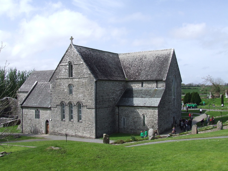 county mayo, land, eastern, grass, outdoors, place of worship, tree, ballintubber, cloud - sky, plant, field, sky, belief, elevation, church, abbey, nature