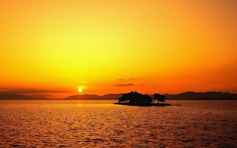 nautical Vessel, water, dusk, scenics - nature, yellow, islet, beach, sea, travel Destinations, summer, scenics, beauty In Nature, 1080P, cloud - Sky